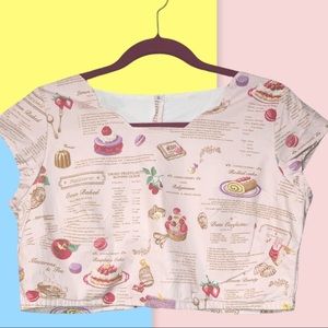 Pink Cottage Core Fruit Cake Recipe Blouse Size Large